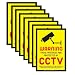 8 x CCTV Warning Security Stickers Signs for Internal or External use