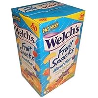 Welch's Fruit Snacks, Mixed Fruit, Fat Free Snacks, (80-0.9oz. Pouches Per Box)