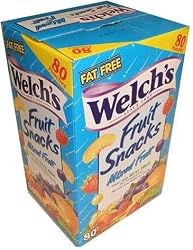 Welch's Fruit Snacks, Mixed Fruit, Fat Free Snacks, (80-0.9oz. Pouches Per Box)