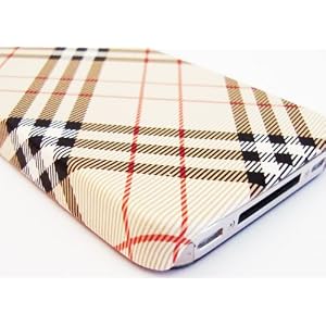 JKase� Tartan Plaid Series Brown/Beige Back Hard Protector Cover Case for Apple iPhone 4 / iPhone 4G with FREE S Stand and Connector Protector - [ JKase Retail Packaging]