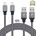 Cablex 2Pack 6FT Lightning Cable Nylon Braided 8pin to USB Charging Cable Charger Cord for Apple iPhone6/6s/6 plus/6s plus, 5c/5s/5/SE, iPad Air/Mini, iPod Nano/Touch iOS 9 (Black)