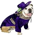 NEW DOG'S PURPLE PIMP COSTUME + HAT - PETS FANCY DRESS