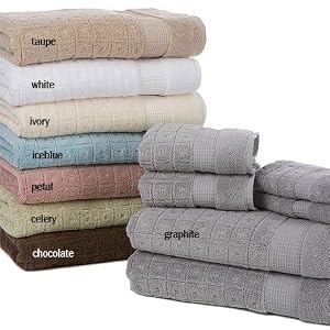 6pc Mesopatamian Long Staple Turkish Towel Set, Ivory by SmartBargains
