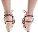 Lace Up Sling Back Faux Corkscrew Platform High Wedge Sandals