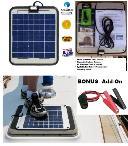 Summer's Over SALE - DuraVolt Solar -Boat Rv Marine Solar Panel - Unbreakable - 12v Battery Charger 8.3 Watts. Self - Regulating. On Sale