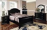 4pc Queen Size Bedroom Set Black Finish