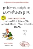 Problemes Corriges Mathematiques Mines Albi Ales Douai Nantes Ecole Superieure Plasturgie Ensais T4