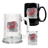 New England Revolution MLS 15oz Tankard, 15oz Ceramic Mug & 2oz Shot Glass Set - Primary Team Logo
