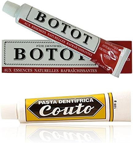 Pasta Dentifrica Couto Portugal 2 Oz + Botot Natural European 2.5 Oz Toothpaste Bundle Variety Pack