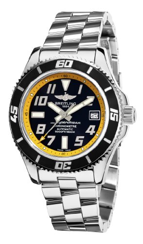 Breitling Mens A1736402BA32SS Superocean Abyss Black and Yellow Dial Watch