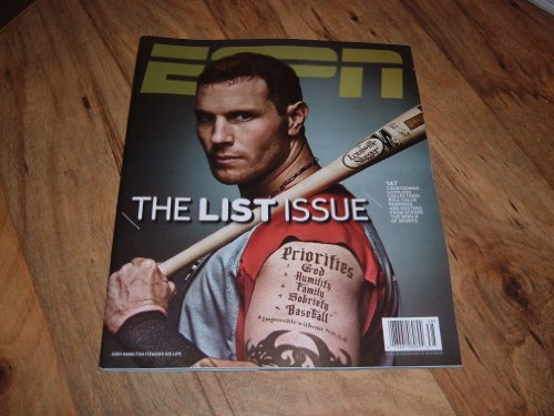 ESPN Magazine, September 20, 2010-Josh Hamilton-Texas Rangers player on cover of THE LIST ISSUE. Newstand issue. No mailing label. No flaws.