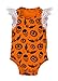 stylesilove Infant Baby Girl Halloween Long Sleeve Cotton Romper Tutu Party Dress Headband 2 pcs Outfit (Orange Bodysuit, 73/6-12 Months)