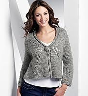Indigo Collection Chunky Knit Pointelle Cardigan with Wool Indigo Collection Chunky Knit Pointelle Cardigan with Wool