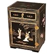 Handmade 23" Chinese Black Lacquer Nightstand With Mother of Pearl & Jade - Romance Design