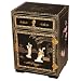 Handmade 23" Chinese Black Lacquer Nightstand With Mother of Pearl & Jade - Romance Design