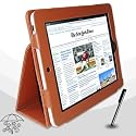 New luxury  black Synthetic Leather case for Apple ipad with Multi  Angle Stand + free stylus pen