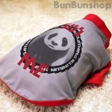 KISS ME　　犬服デザインTシャツ (M, Gray×Red)