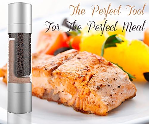 Salt and Pepper Grinder Mill - 2 in 1 Set - Adjustable Ceramic Grinders and Stainless Steel Mechanism