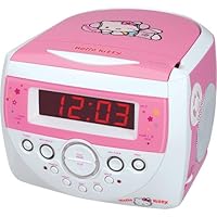 HELLO KITTY KT2053 AM/FM Stereo Alarm Clock Radio with Top Loading CD Player