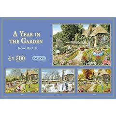 Gibsons Puzzle - 1 Jahr im Garten (4x500 Teile)