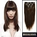 Kinghair Deluxe 18 Inch Medium Brown_04 Premium Clip In Remy Human Hair Extensions _7 Pieces Set_Cli