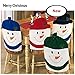 LIHAO 4 Pieces Snowman Chair Back Covers for Christmas Kitchen Dinner Decor