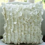 11% Holiday Sale - Featured in Country Living Magaine - Vintage - 14x14 Inches Throw Pillow Covers - Satin Pillow Cover In Ivory Satin Ruffles