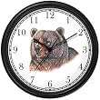 Grizzly Bear or Brown Bear Animal Wall Clock by WatchBuddy Timepieces (Black Frame)