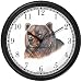 Grizzly Bear or Brown Bear Animal Wall Clock by WatchBuddy Timepieces (Slate Blue Frame)