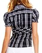 Puff Sleeve Sexy Plaid Blouse Product Image