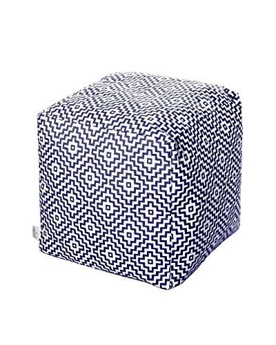 Glam Home Pouf Shanti Bianco/Blu