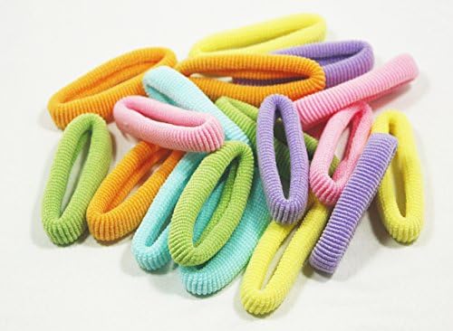 Noonies 18 Pcs Assorted Color Pastel Ribbed Style Hair Ties Hair Ties Scrunchies