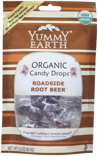 YummyEarth Organic Roadside Root Beer Drops, 3.3-Ounce Pouch (Pack of 6) by YummyEarth