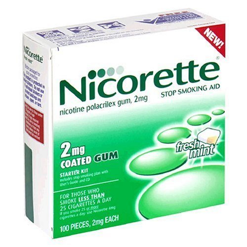 Nicorette Coated Gum 2mg, 100 pieces (Fresh Mint).