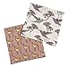 Milk Barn Organic Burp Cloths, 2 Pack, Rose Fawn and Purple Hummingbird
