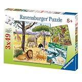 Ravensburger 09387 - Tiere der Erde, 3 x 49 Teile Puzzle - Ravensburger