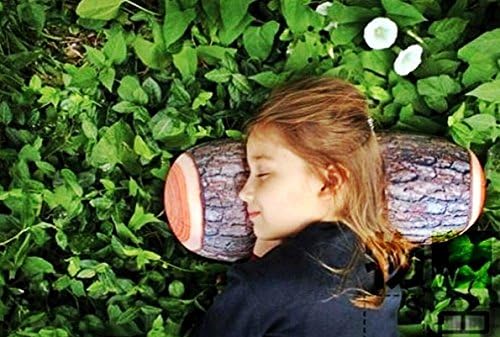 DOUBLETOP Green Innovation Trunk Shape New Design Green Logs Pillow Personality Cylindrical Wooden Pillow Home Car Cushion