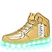 AoSiFu Kids Boy High Top USB Charging LED Shoes Flashing Fashion Sneakers