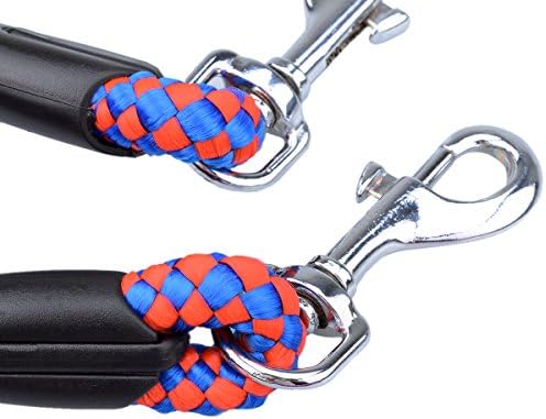 Mizibear Pet Parade No-Tangle Dual Dog Leash, Double Dog Leash Coupler for 2 Dogs, for Big Dogs,Red Blue