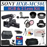 Sony Hxr-mc50u Ultra Compact Pro Avchd Camcorder with 8gb Sdhc Memory , Extra Replacement Battery, 3 Extra Lens, Deluxe Soft Carrying Case, Aluminum Tripod & Much More