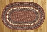 IMAGE OF 6'x9' Natural Oval Braided Rug Burgundy/Grey