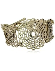 Lucky Brand "Pyramid & Hearts" Gold Openwork Wrap Bracelet, 7.63"