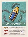 1996 Tigershark Personal Watercraft Shark Infested Waters Print Ad (52479)