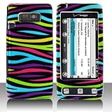 LG Fathom VS750 Cell Phone Rainbow Zebra Protective Case Faceplate Cover