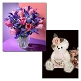 Mother's Day Tulips for Grandma - Fresh Tulips & Iris plus Grandma Loves-A-Lot Bear