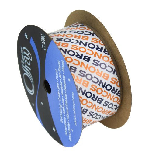 DENVER BRONCOS RIBBON-DENVER BRONCOS HAIRBOW RIBBON, CRAFTING RIBBON, GIFT WRAP RIBBON-1 5/16
