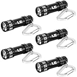 LE&reg; 5 Pack Mini LED Keychain Flashlight, Battery Powered Flashlight, Key Chain Flashlights, Torch Light, Black