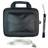 Black Cube with Pocket Series Shell Hard Carrying case for iPad fits snuggly + Includes a 4-inch eBigValue (TM) Determination Hand Strap + USB 2.0 Data Sync Cable for Apple Ipad