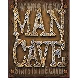 Man Cave - Diamond Plate Metal Tin Sign 16