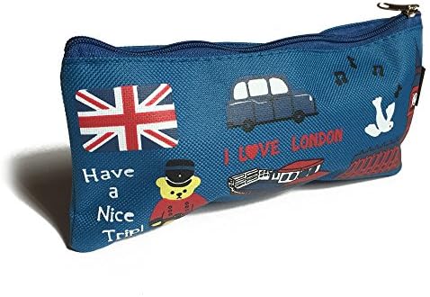 APITA 1 Pcs I LOVE LONDON Oxford Pencil Case For Children School Pencil Bag (Blue)